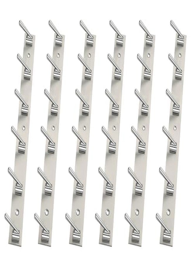 REDON Stainless Steel 6 Pin Bathroom Clothes Hanger | Hanger for Door | Clothes Wall Mounted,| Hooks Rail for Hanging Keys,Cloth,Towel, Accessories (Pack of 6) - Image 1